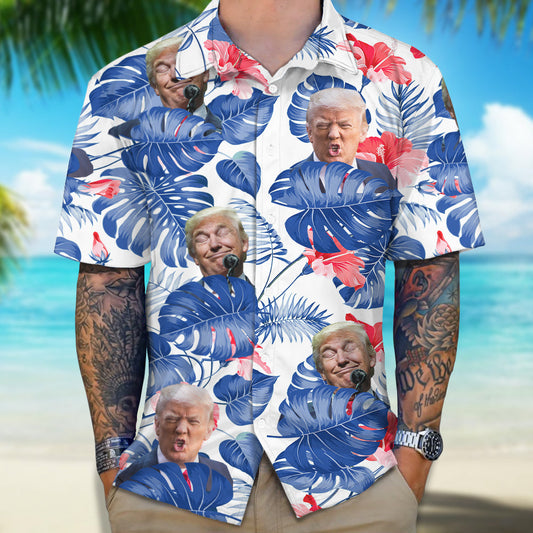 Custom Photo Trump Face Hawaiian Shirt TA29 62495