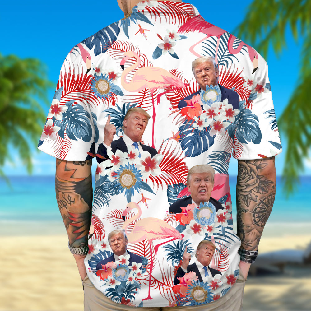 Custom Funny Trump Photo Aloha Hawaii Shirt TA29 62489