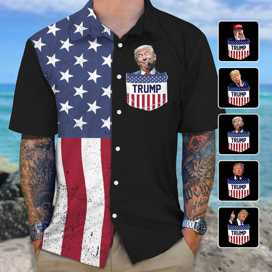 Custom Photo U.S Pocket Trump Hwaii Shirt TA29 62493