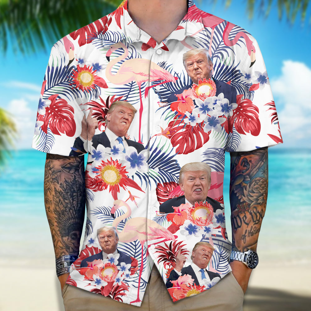 Custom Funny Trump Photo Aloha Hawaii Shirt TA29 62489