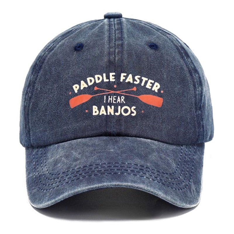 Paddle Faster I Hear Banjos Funny Print cap (Free Customization)