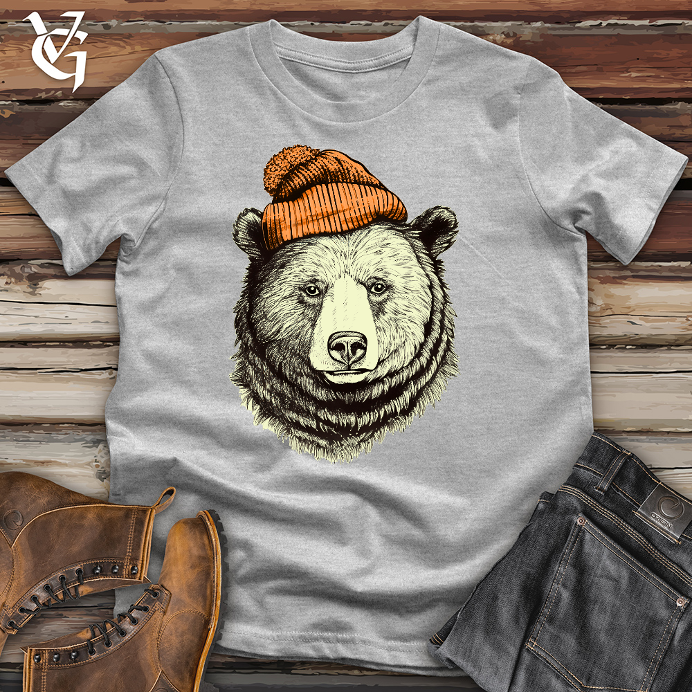 Bear Wearing Hunters Beanie Cotton Tee