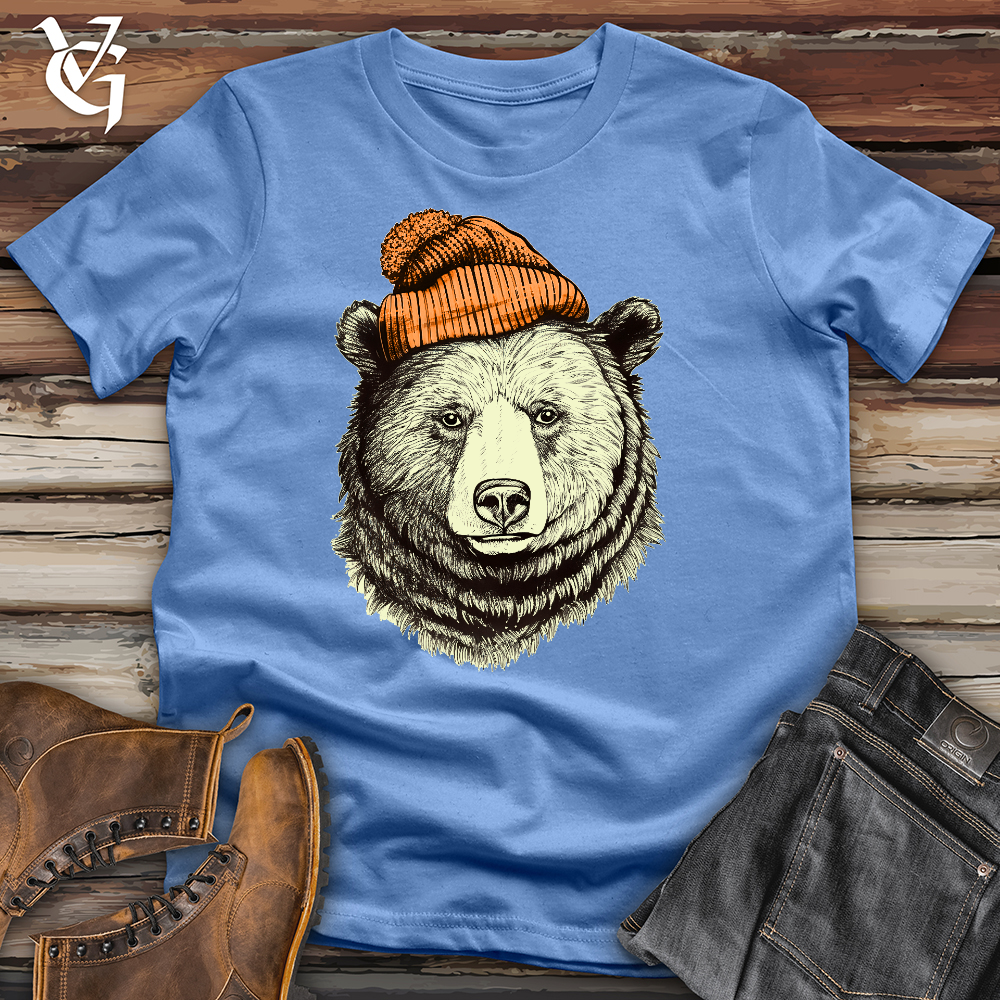 Bear Wearing Hunters Beanie Cotton Tee