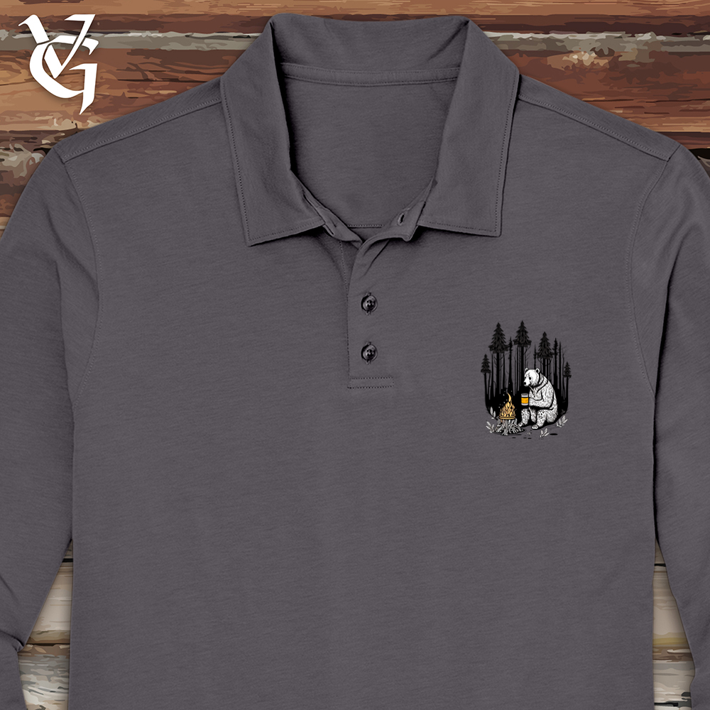 Bear Happy Hour Long Sleeve Polo