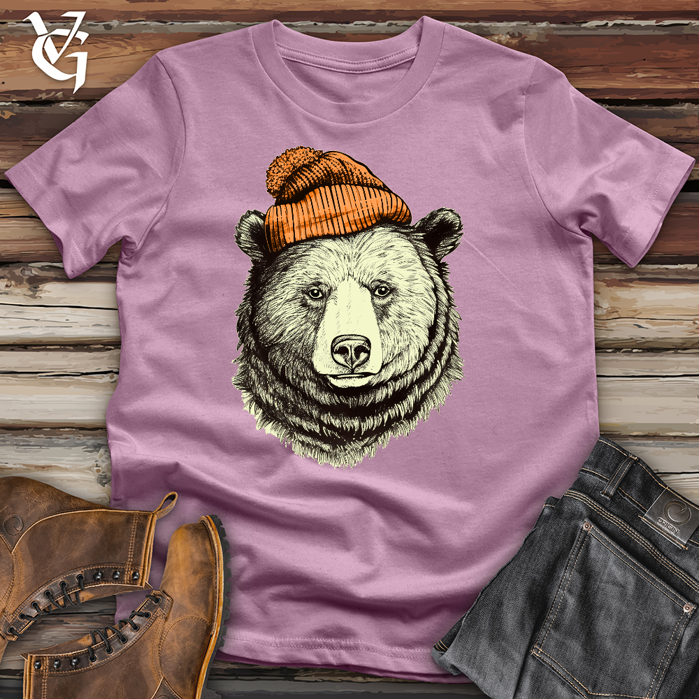 Bear Wearing Hunters Beanie Cotton Tee